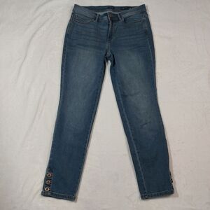 J. Jill Authentic Fit Slim Ankle Jeans with Button Detail Size 8
